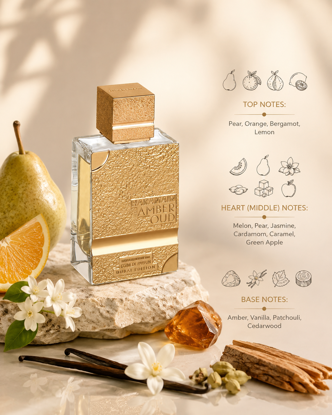 Al Haramain Amber Oud Gold 999.9 Édition Dubai 75ml EDP - Unisexe