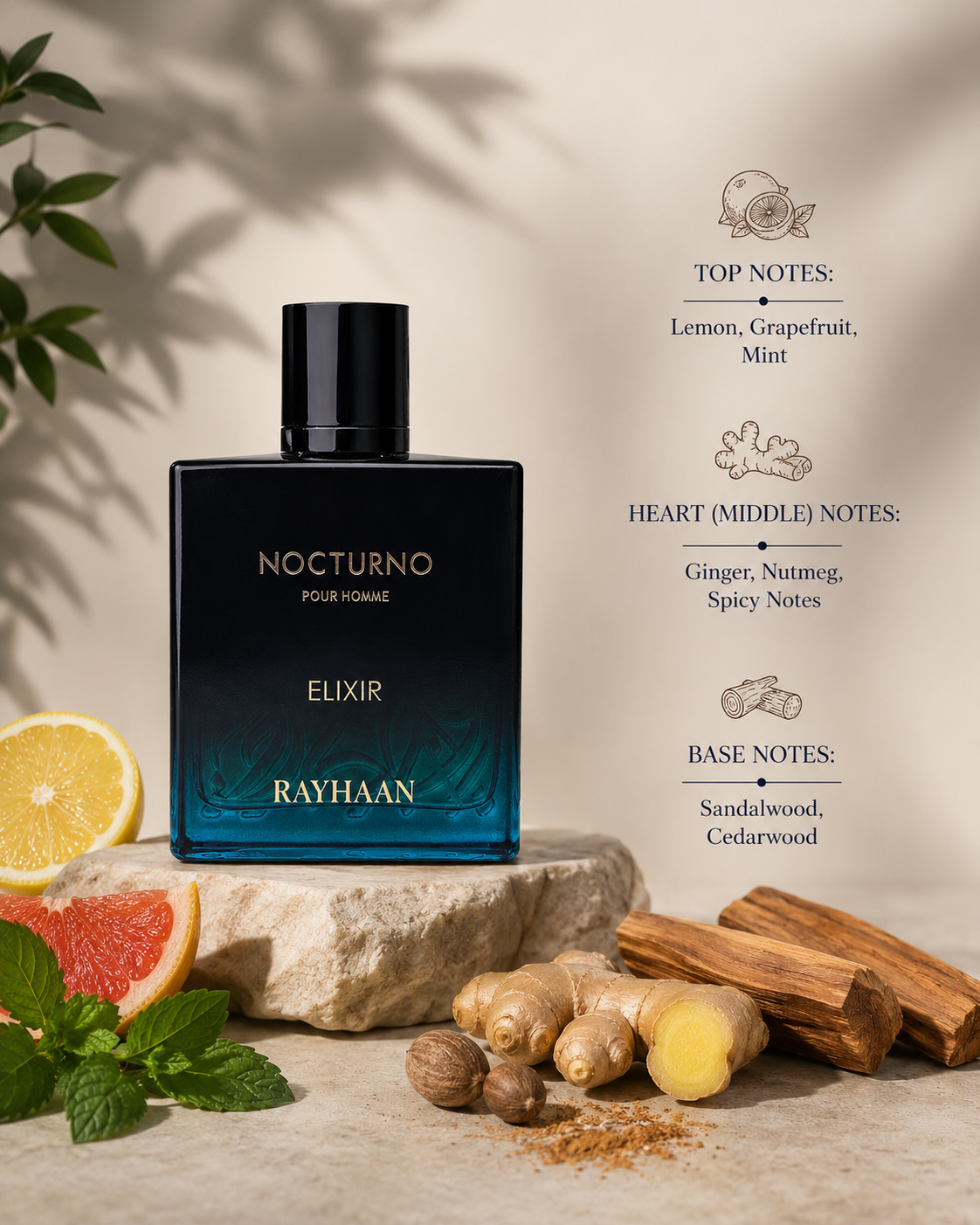Rayhaan Nocturno Elixir 100ml EDP - Men
