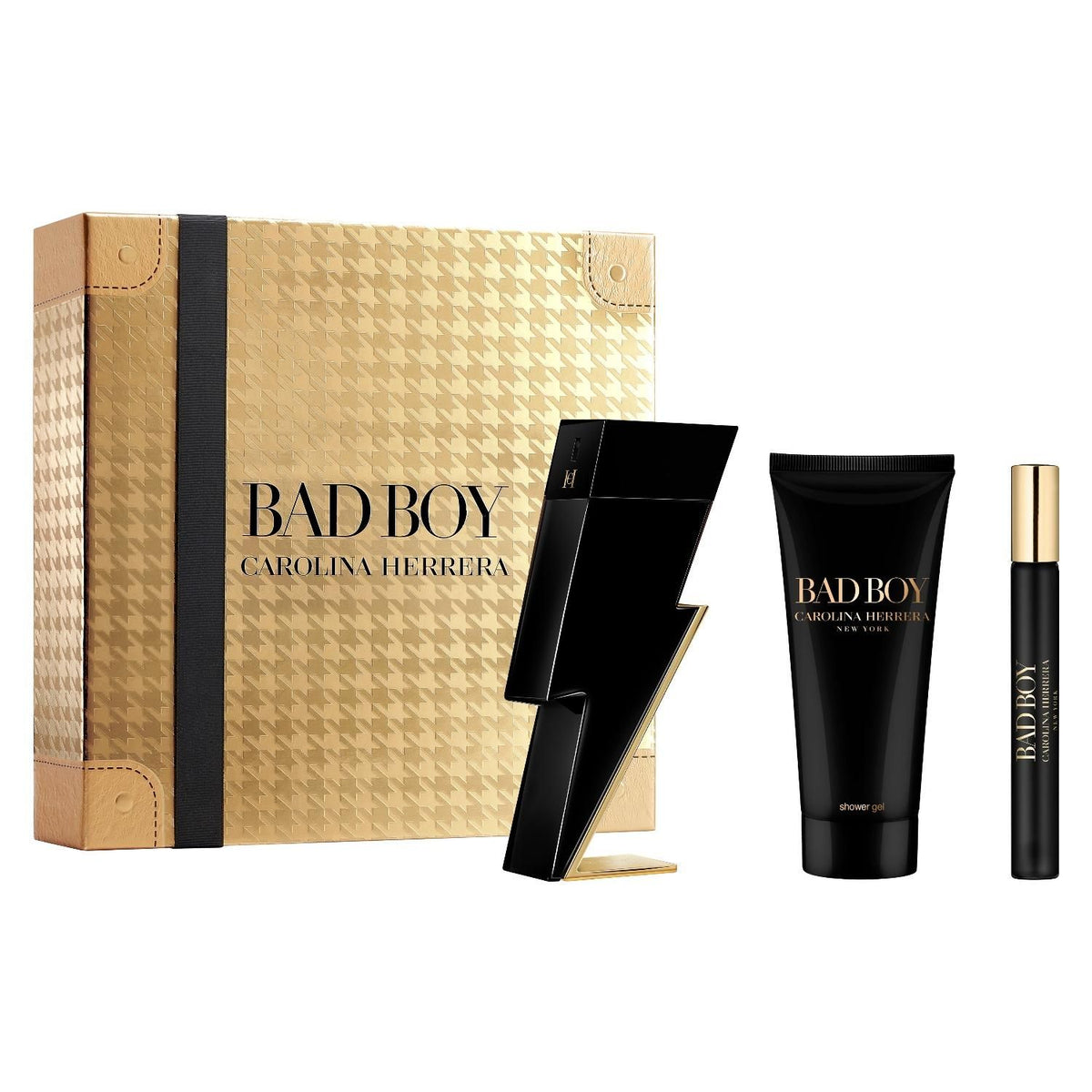 Carolina Herrera Bad Boy gift set 100ml Eau de Toilette, 10ml Eau de Toilette and 100ml shower gel