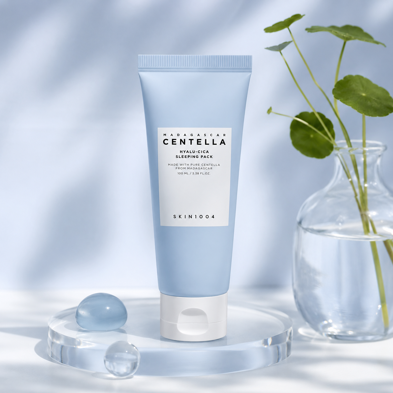 Skin1004 Madagascar Centella Hyalu-Cica Sleeping Pack 30ml on a light background